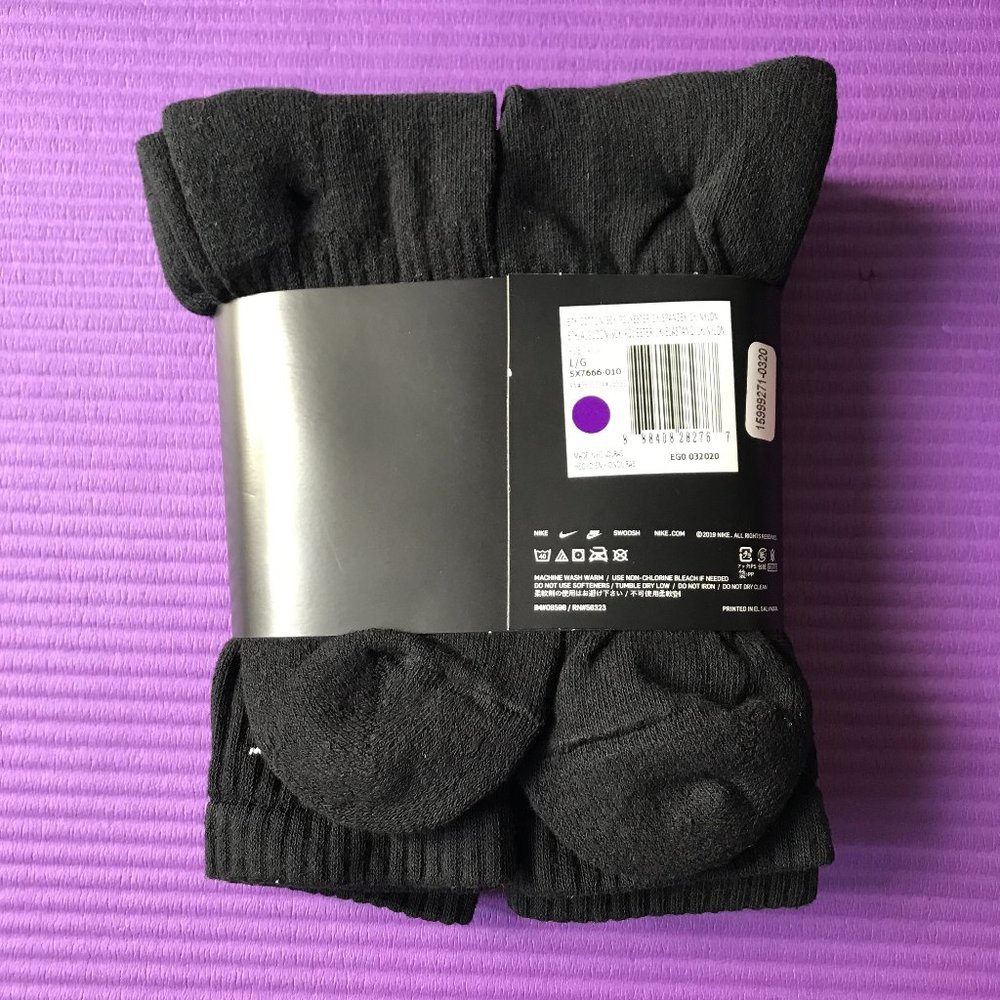 6 Pack Men Nike Everyday Cotton Cushion Crew Socks - Picture 3 of 7